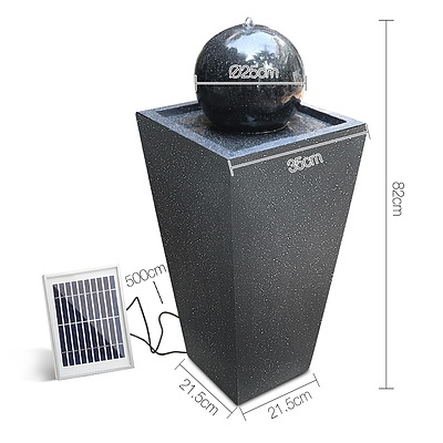 Gardeon Solar Powered Water Fountain - Black