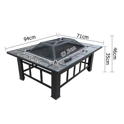 Outdoor Fire Pit BBQ Table Grill Fireplace with Ice Tray - Free Shipping