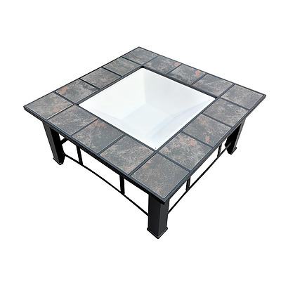 Outdoor Fire Pit BBQ Table Grill Fireplace Ice Bucket with Table Lid