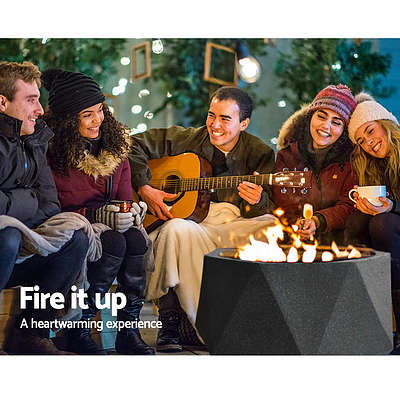 Grillz Outdoor Portable Fire Pit Bowl Wood Burning Patio Oven Heater Fireplace