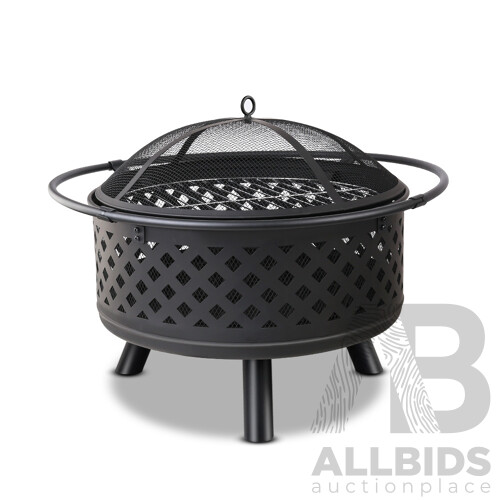 30 Inch Portable Outdoor Fire Pit and BBQ - Black - Free Shipping