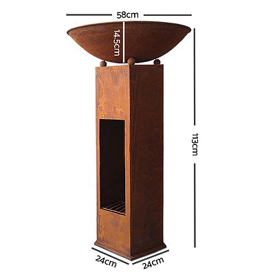 23 Inch Outdoor Rustic Cast Iron Fire Pit - Free Shipping