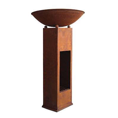 23 Inch Outdoor Rustic Cast Iron Fire Pit - Free Shipping