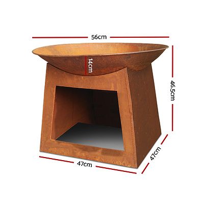 22 Inch Outdoor Rustic Cast Iron Fire Pit - Free Shipping