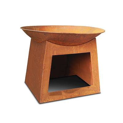 22 Inch Outdoor Rustic Cast Iron Fire Pit - Free Shipping