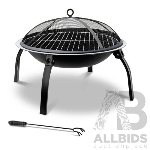 22 Inch Portable Foldable Outdoor Fire Pit Fireplace - Free Shipping