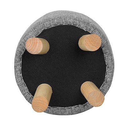 Artiss Fabric Round Ottoman - Grey