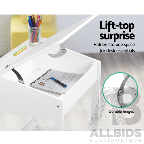 Kids Table Chairs Set Children Drawing Writing Desk Storage Toys Play - Brand New - Free Shipping