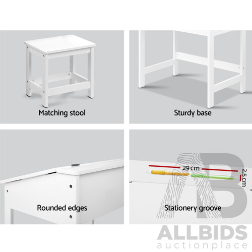 Kids Table Chairs Set Children Drawing Writing Desk Storage Toys Play - Brand New - Free Shipping