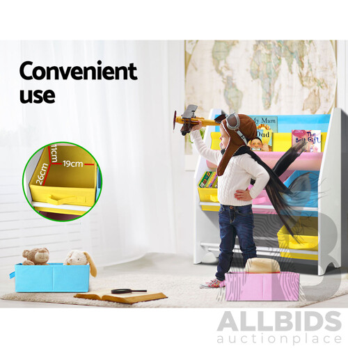 Kids Bookcase Childrens Bookshelf Toy Storage Organizer 2 Tiers Shelves - Brand New - Free Shipping