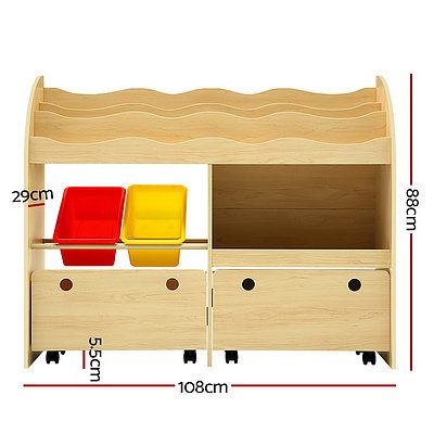 Kids Bookcase Children Bookshelf Toy Storage Box Organizer Display Rack - Brand New - Free Shipping