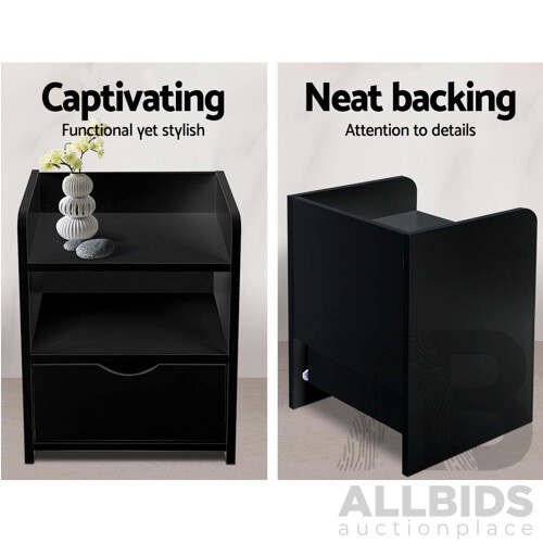 Bedside Table Drawer - Black