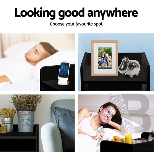 Bedside Table Drawer - Black