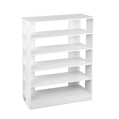 6-Tier Shoe Rack Cabinet - White