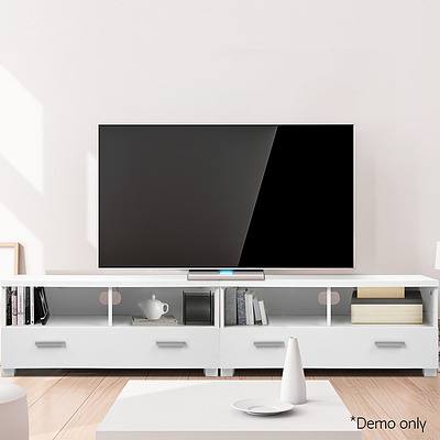 TV Stand Entertainment Unit with Drawers - White - Free Shipping