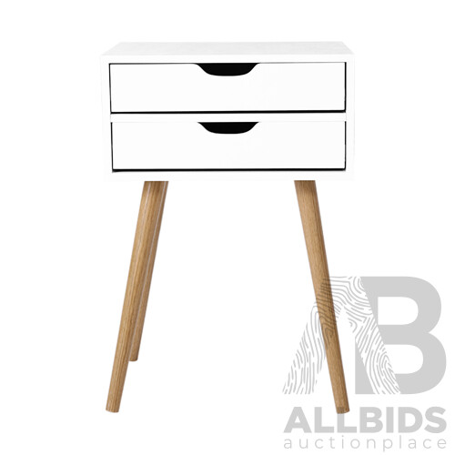 Bedside Tables Drawers Side Table Nightstand Wood Storage Cabinet White
