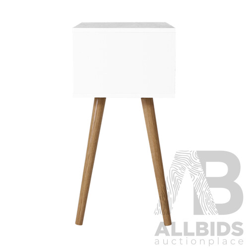Bedside Tables Drawers Side Table Nightstand Wood Storage Cabinet White