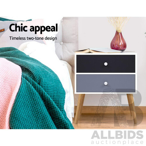 Bedside Tables Drawers Side Table Nightstand Lamp Side Storage Cabinet - Brand New - Free Shipping