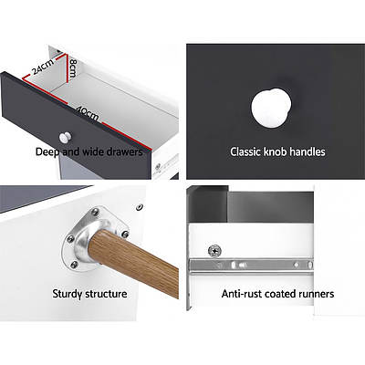 Chest of Drawers Dresser Table Tallboy Storage Cabinet Furniture Bedroom - Brand New - Free Shipping