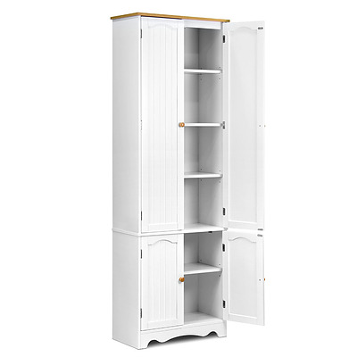 6 Tier Wooden Kitchen Pantry Cabinet - White