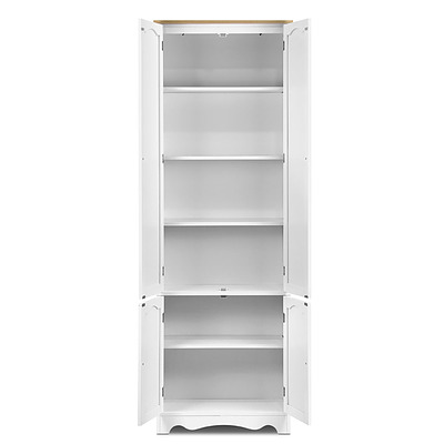 6 Tier Wooden Kitchen Pantry Cabinet - White