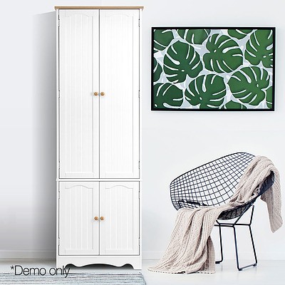 6 Tier Wooden Kitchen Pantry Cabinet - White