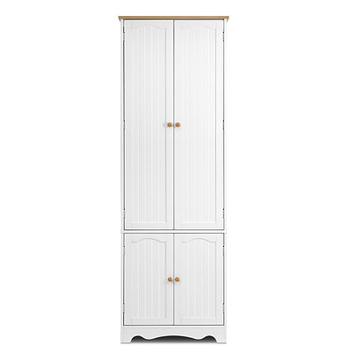 6 Tier Wooden Kitchen Pantry Cabinet - White