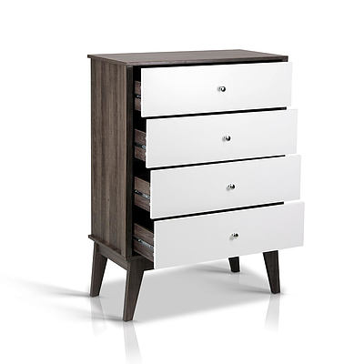 Artiss 4 Chest of Drawers Storage Cabinet - White - Brand new - Free Shipping