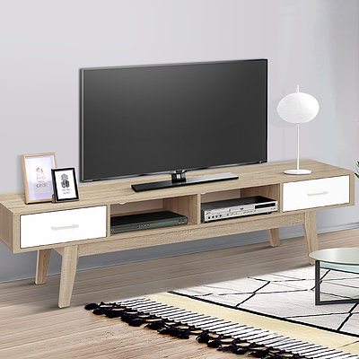TV Stand Entertainment Unit Cabinet Storage Scandinavian 180cm Oak