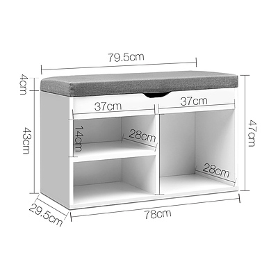 Wooden Shoe Rack Organiser - White - Free Shipping
