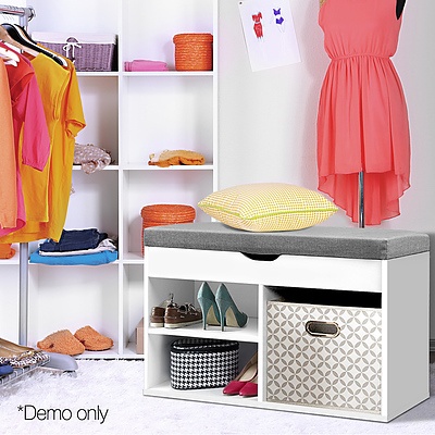 Wooden Shoe Rack Organiser - White - Free Shipping