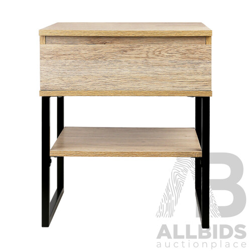 Chest Style Metal Bedside Table