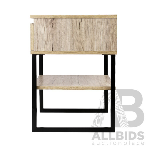 Chest Style Metal Bedside Table