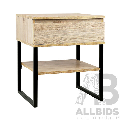 Chest Style Metal Bedside Table