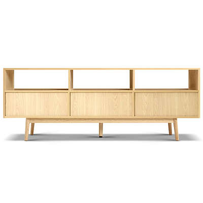 Wooden Scandinavian Entertainment Unit - Natural - Free Shipping