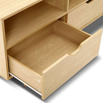 Wooden Scandinavian Entertainment Unit - Natural - Free Shipping