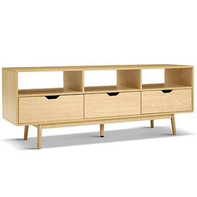 Wooden Scandinavian Entertainment Unit - Natural - Free Shipping