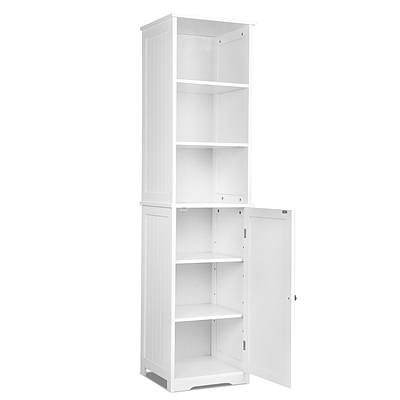 Bathroom Tallboy Storage Cabinet - White - Free Shipping