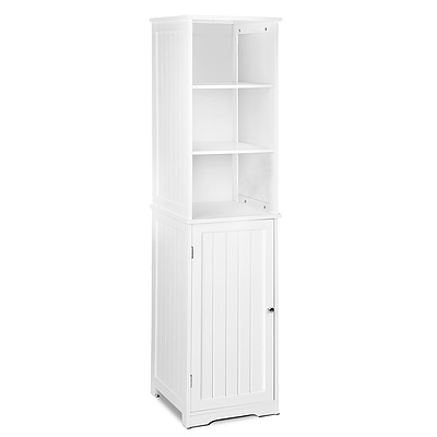Bathroom Tallboy Storage Cabinet - White - Free Shipping