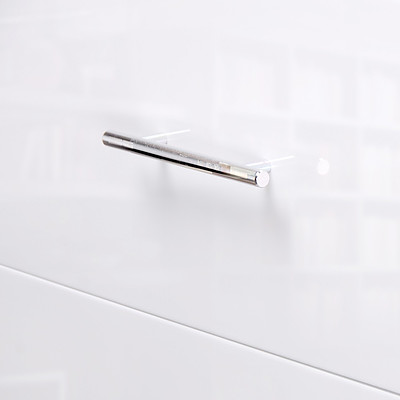 High Gloss Two Drawers Bedside Table White - Free Shipping