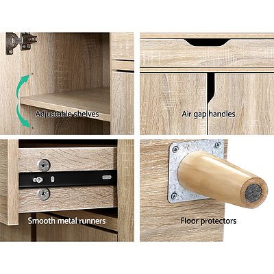 Shoe Cabinet Shoes Storage Rack 120cm Organiser Drawer Cupboard Wood - Brand New - Free Shipping