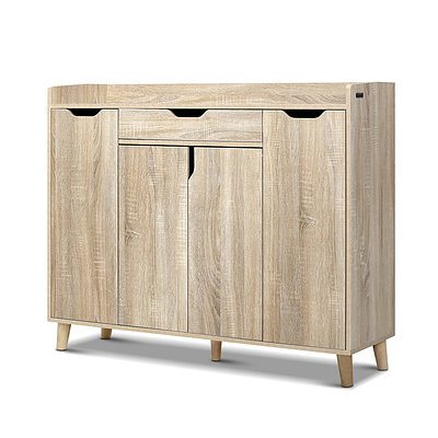 Shoe Cabinet Shoes Storage Rack 120cm Organiser Drawer Cupboard Wood - Brand New - Free Shipping