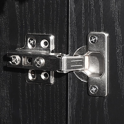 2 Doors Shoe Cabinet Storage Cupboard - Black - Free Shipping