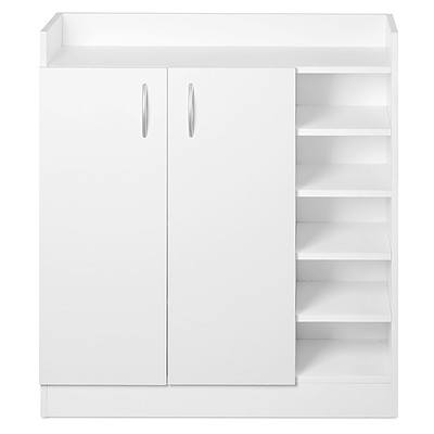 2 Doors Shoe Cabinet Storage Cupboard White - Brand New - Free Shipping