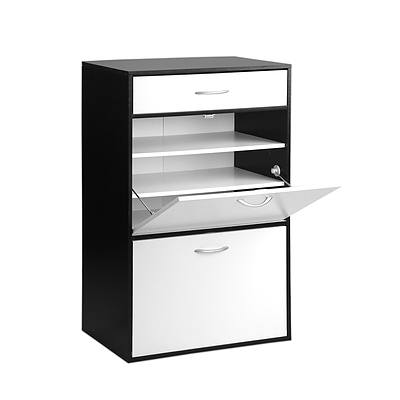 6 Tier Shoe Cabinet 30 Pairs - Black & White - Free Shipping