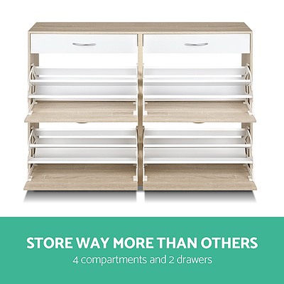 2 Tier Shoe Cabinet - Wood - Brand New - Free Shipping