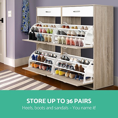 2 Tier Shoe Cabinet - Wood - Brand New - Free Shipping