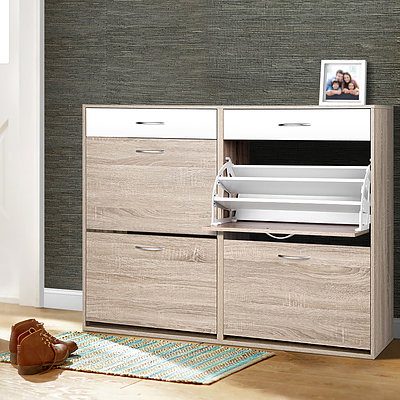 2 Tier Shoe Cabinet - Wood - Brand New - Free Shipping