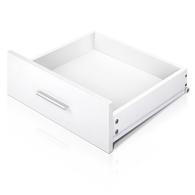 Anti-Scratch Bedside Table 2 Drawers - White - Free Shipping