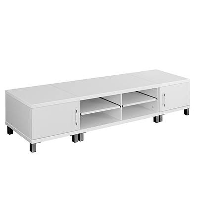 Entertainment Unit  with Cabinets - White - Free Shipping